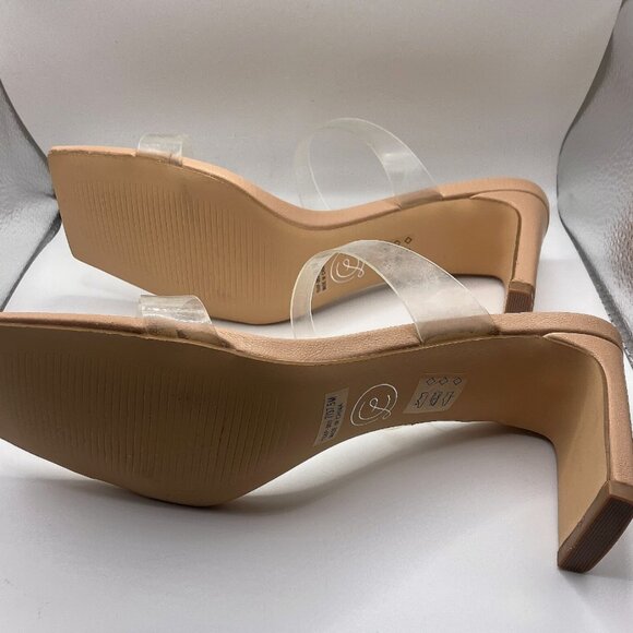 Chinese Laundry Clear Strap Block Heel Sandals Nude Size 7.5M - Picture 7 of 8